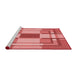 Sideview of Machine Washable Transitional Ruby Red Rug, wshpat1199rd