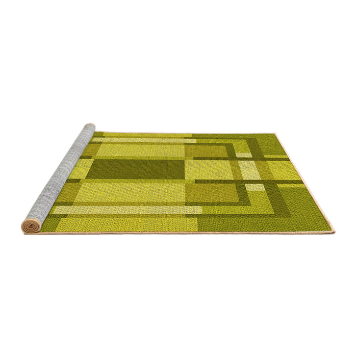Sideview of Machine Washable Transitional Yellow Rug, wshpat1199yw