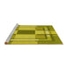 Sideview of Machine Washable Transitional Yellow Rug, wshpat1199yw