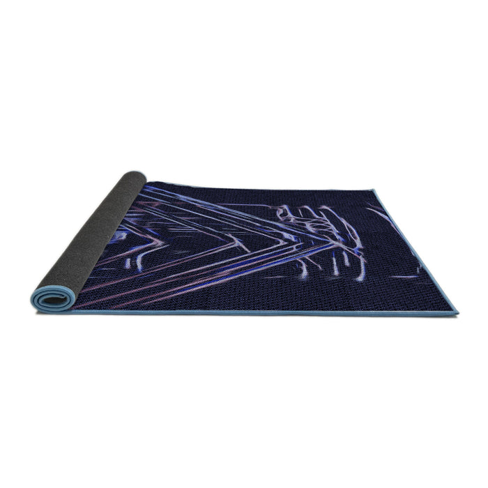 Thickness of Patterned Deep Periwinkle Purple Rug, pat12blu