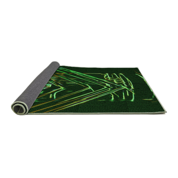 Thickness of Patterned Black Rug, pat12grn