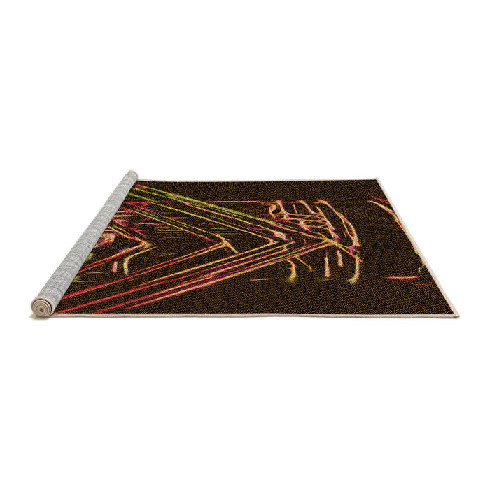 Sideview of Machine Washable Transitional Saddle Brown Rug, wshpat12org