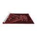 Sideview of Machine Washable Transitional Brown Red Rug, wshpat12rd