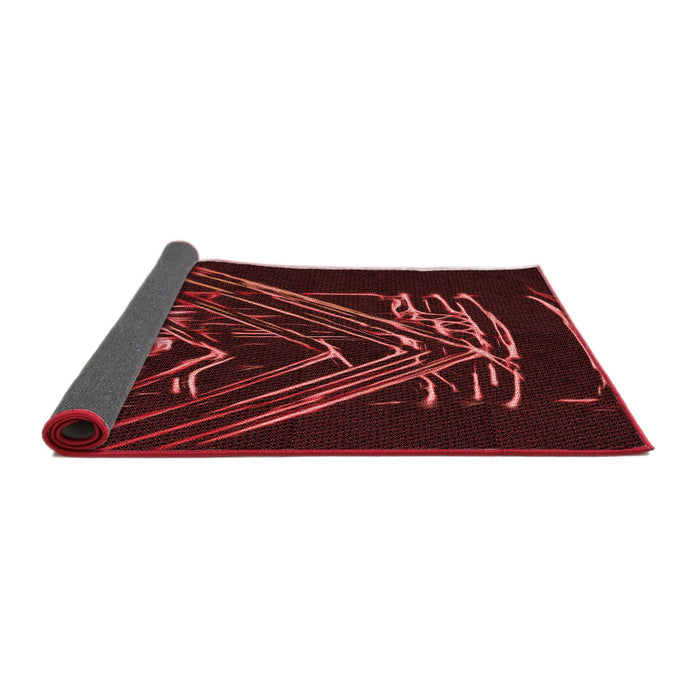 Thickness of Patterned Brown Red Rug, pat12rd