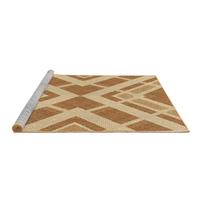 Sideview of Machine Washable Transitional Yellow Rug, wshpat1200brn