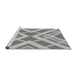 Sideview of Machine Washable Transitional Platinum Silver Gray Rug, wshpat1200gry