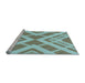 Sideview of Machine Washable Transitional Blue Rug, wshpat1200lblu