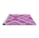 Sideview of Machine Washable Transitional Neon Pink Rug, wshpat1200pur