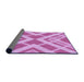 Thickness of Patterned Neon Pink Rug, pat1200pur