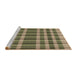 Sideview of Machine Washable Transitional Brass Green Rug, wshpat1201brn