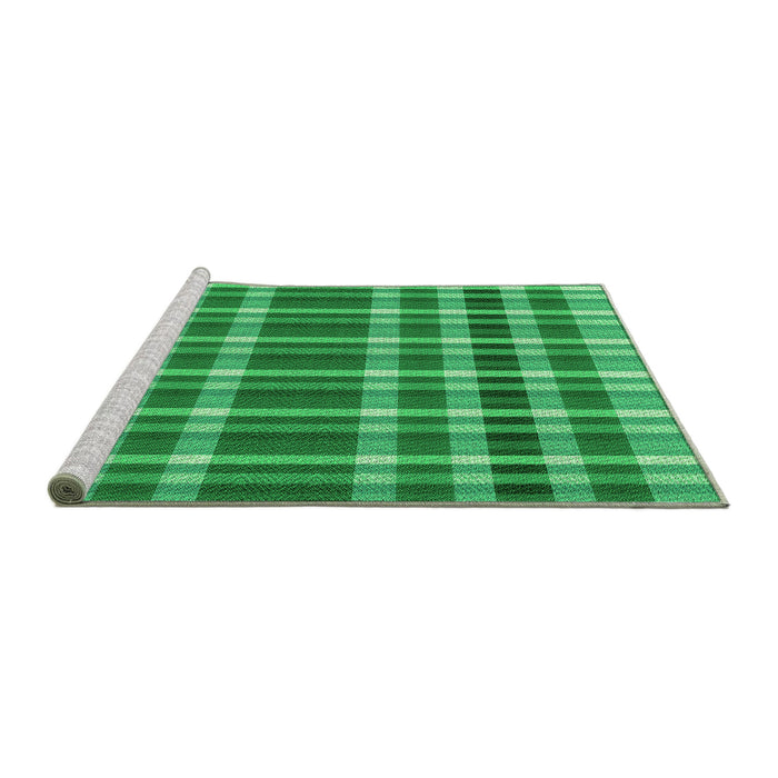 Sideview of Machine Washable Transitional Neon Green Rug, wshpat1201grn