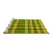 Sideview of Machine Washable Transitional Olive Green Rug, wshpat1201yw