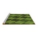 Sideview of Machine Washable Transitional Dark Forest Green Rug, wshpat1202brn