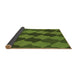 Thickness of Patterned Dark Forest Green Rug, pat1202brn