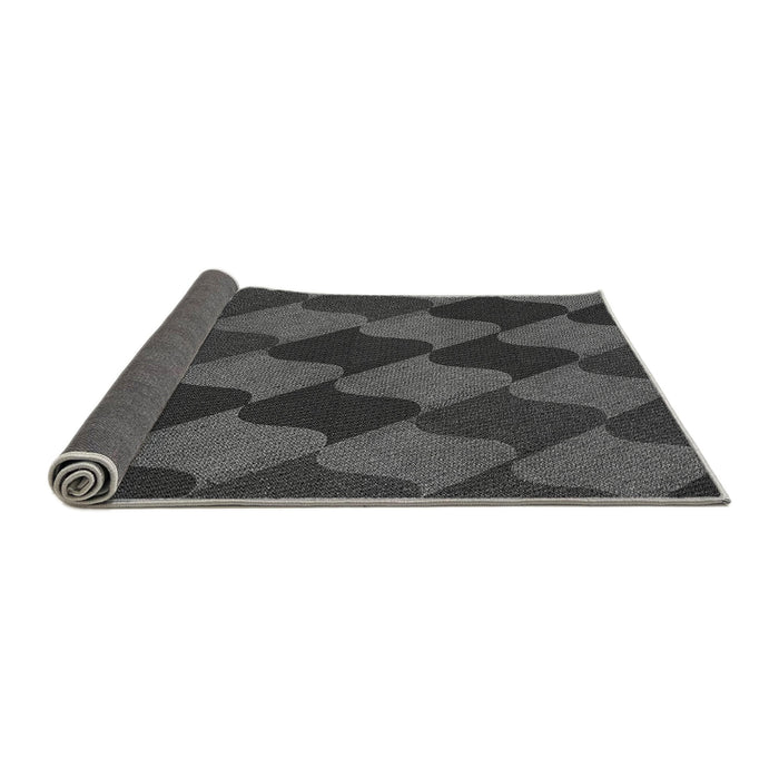 Thickness of Patterned Charcoal Black Rug, pat1202gry