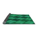 Thickness of Patterned Deep Emerald Green Rug, pat1202lblu