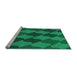 Sideview of Machine Washable Transitional Deep Emerald Green Rug, wshpat1202lblu