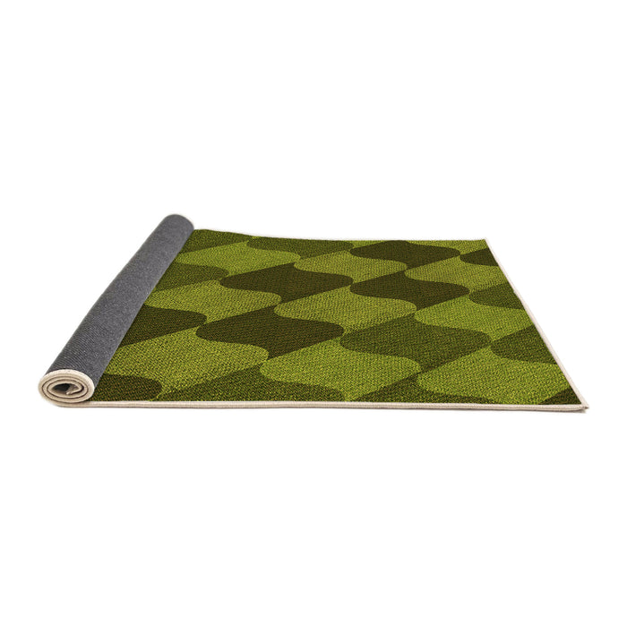 Thickness of Patterned Pistachio Green Rug, pat1202org