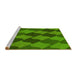 Sideview of Machine Washable Transitional Deep Emerald Green Rug, wshpat1202yw