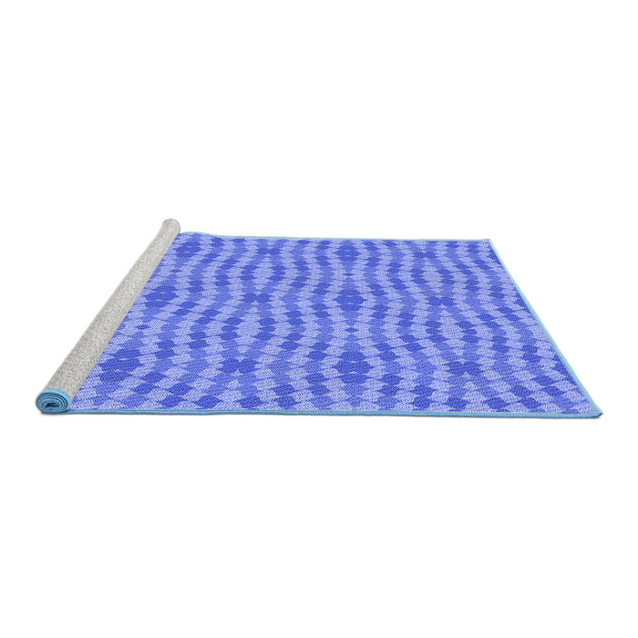 Sideview of Machine Washable Transitional Blue Rug, wshpat1203blu