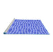 Sideview of Machine Washable Transitional Blue Rug, wshpat1203blu