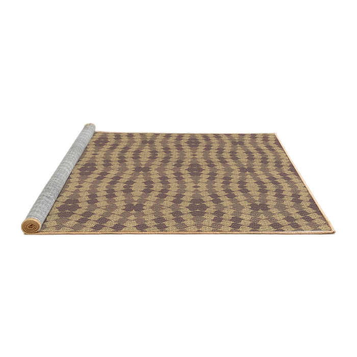 Sideview of Machine Washable Transitional Brown Sand Brown Rug, wshpat1203brn