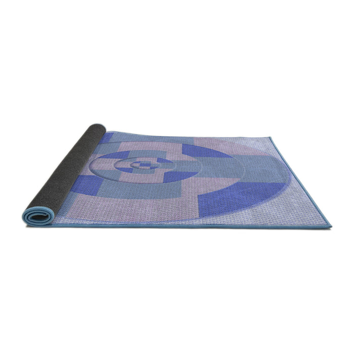 Thickness of Patterned Blue Rug, pat1204blu