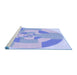 Sideview of Machine Washable Transitional Blue Rug, wshpat1204blu