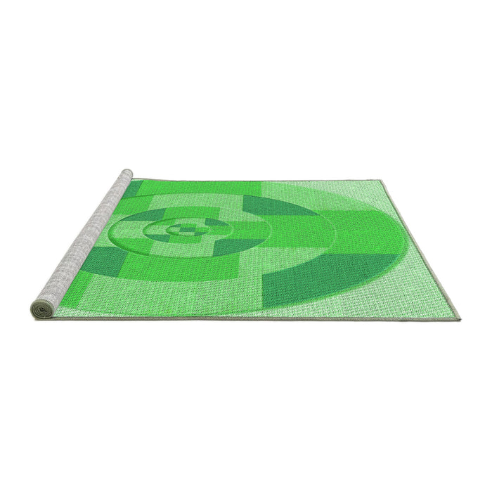 Sideview of Machine Washable Transitional Neon Green Rug, wshpat1204grn