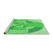 Sideview of Machine Washable Transitional Neon Green Rug, wshpat1204grn