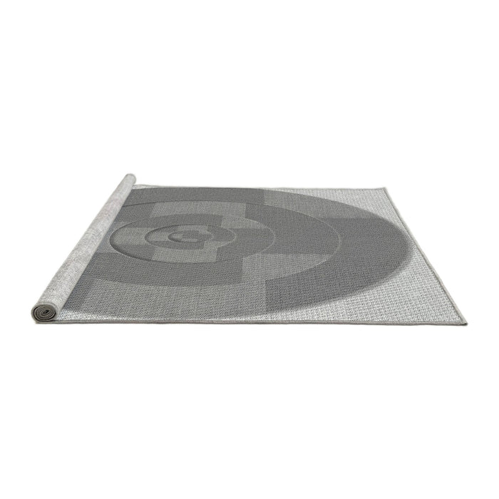 Sideview of Machine Washable Transitional Platinum Gray Rug, wshpat1204gry