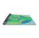 Thickness of Patterned Lime Mint Green Rug, pat1204lblu