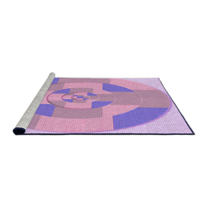 Sideview of Machine Washable Transitional Pastel Purple Pink Rug, wshpat1204pur