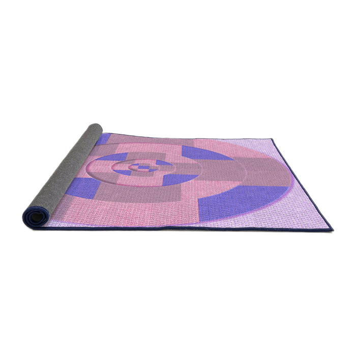 Thickness of Patterned Pastel Purple Pink Rug, pat1204pur