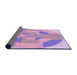 Thickness of Patterned Pastel Purple Pink Rug, pat1204pur