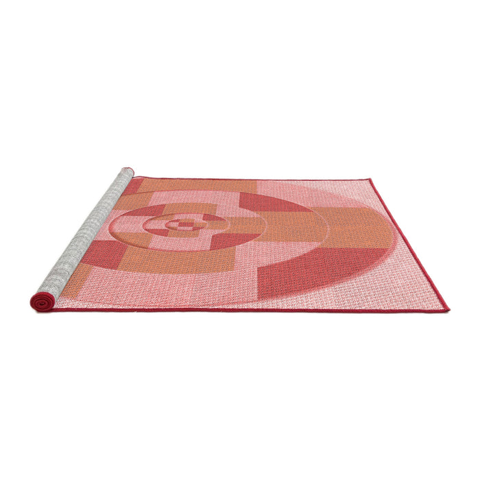 Sideview of Machine Washable Transitional Pastel Pink Rug, wshpat1204rd