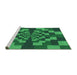 Sideview of Machine Washable Transitional Deep Emerald Green Rug, wshpat1205grn