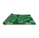 Thickness of Patterned Deep Emerald Green Rug, pat1205grn