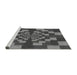 Sideview of Machine Washable Transitional Dark Gray Black Rug, wshpat1205gry