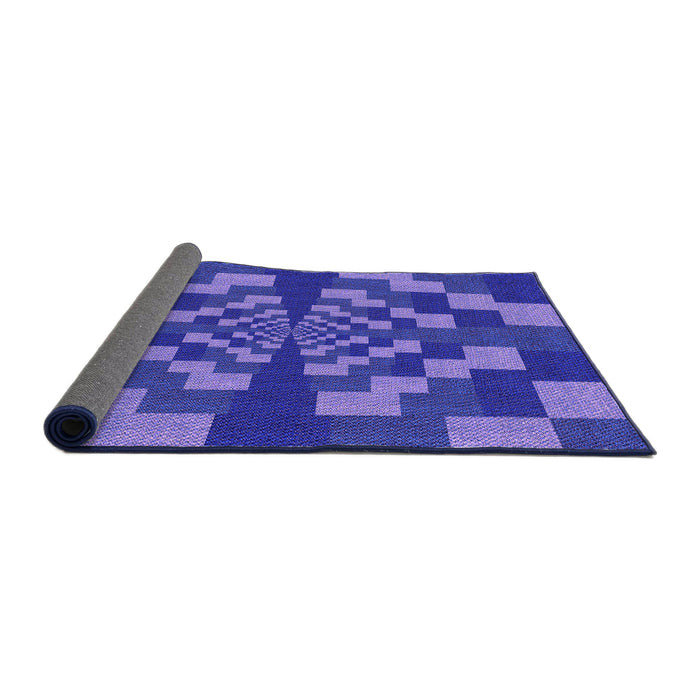 Thickness of Patterned Light Slate Blue Rug, pat1205pur