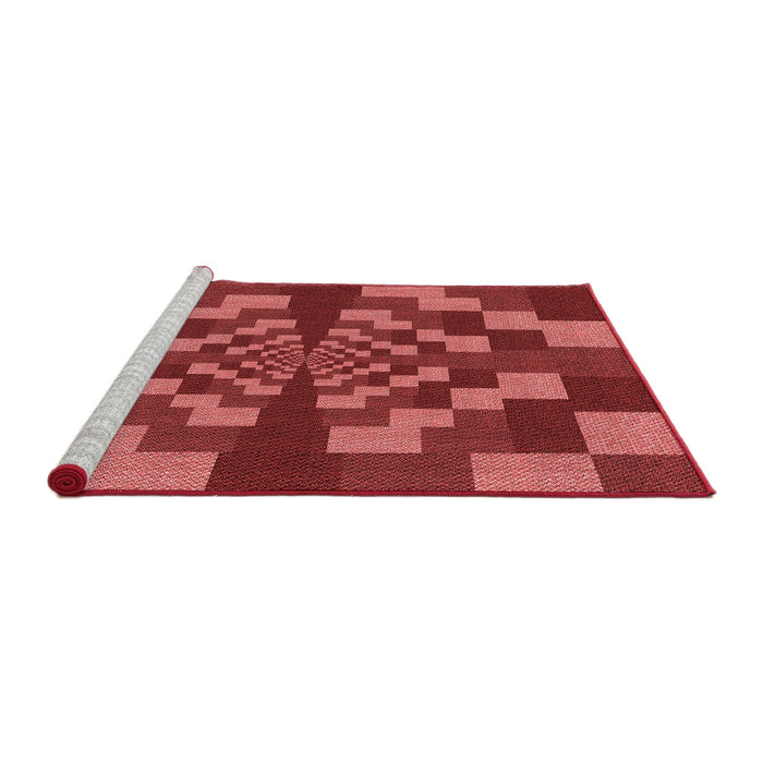 Sideview of Machine Washable Transitional Red Rug, wshpat1205rd