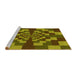 Sideview of Machine Washable Transitional Brown Rug, wshpat1205yw