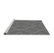 Sideview of Machine Washable Transitional Carbon Gray Rug, wshpat1206gry