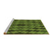 Sideview of Machine Washable Transitional Dark Forest Green Rug, wshpat1207brn