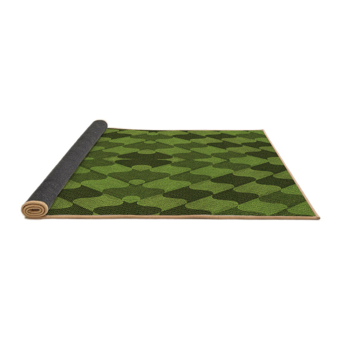 Thickness of Patterned Dark Forest Green Rug, pat1207brn