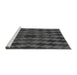 Sideview of Machine Washable Transitional Black Rug, wshpat1207gry