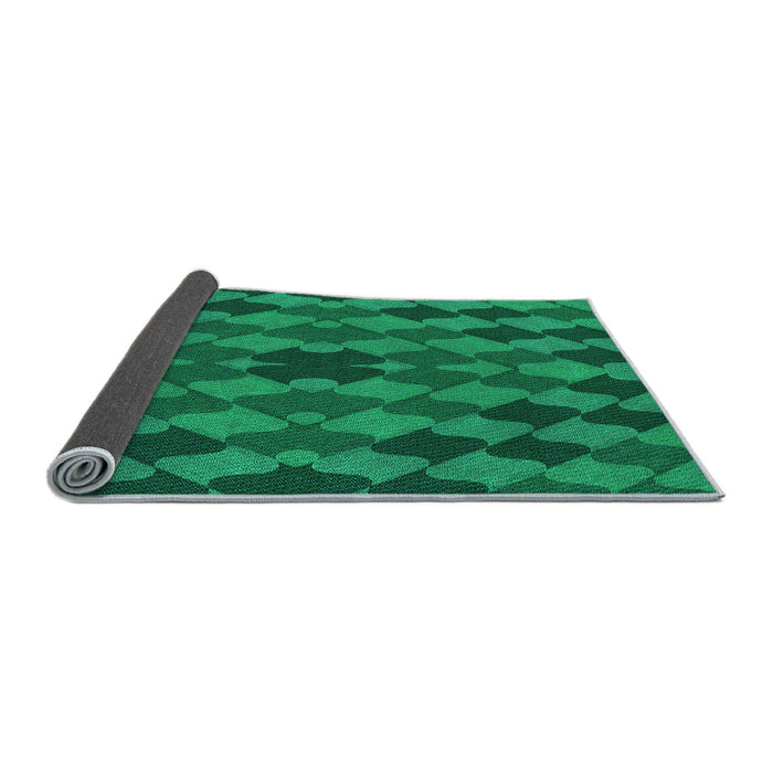 Thickness of Patterned Spring Green Rug, pat1207lblu