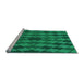 Sideview of Machine Washable Transitional Spring Green Rug, wshpat1207lblu