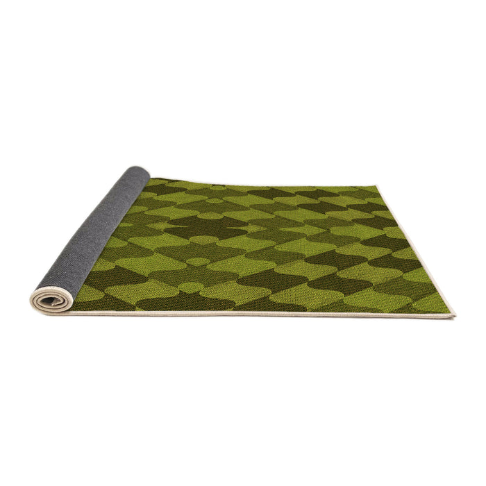 Thickness of Patterned Dark Yellow Green Rug, pat1207org