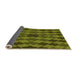 Thickness of Patterned Dark Yellow Green Rug, pat1207org